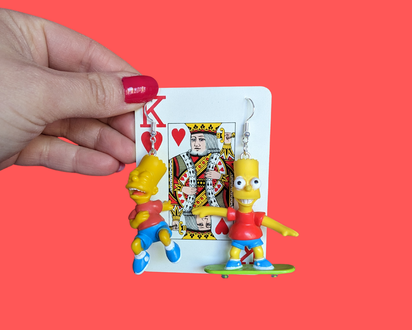 Handmade, Upcycled The Simpsons Bart Simpson Earrings