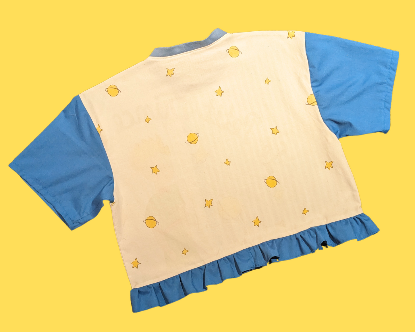 Handmade, Upcycled Le Petit Prince Pillowcase Crop Top Oversized M