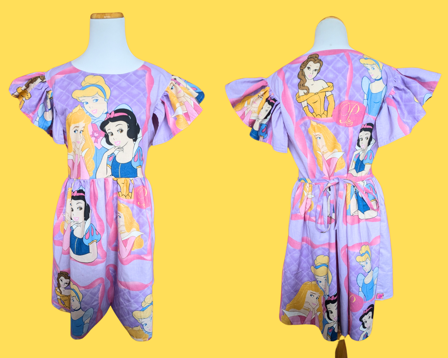 Handmade, Upcycled Disney Princesses, Cinderella, Belle, Snow White and Aurora, Bedsheet Dress Size M