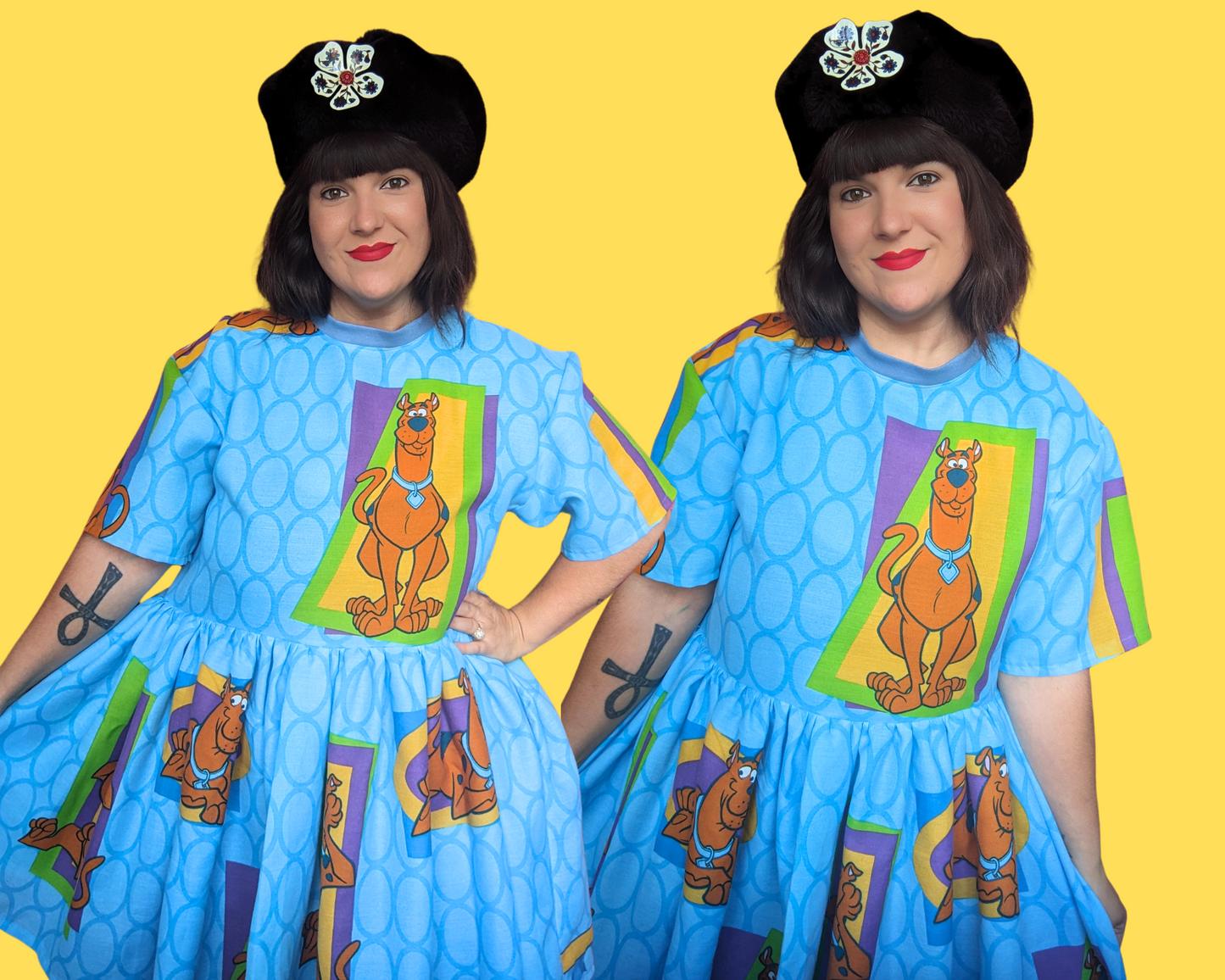 Handmade, Upcycled Scooby-Doo Bedsheet Dress Fits Size S-M-L-XL