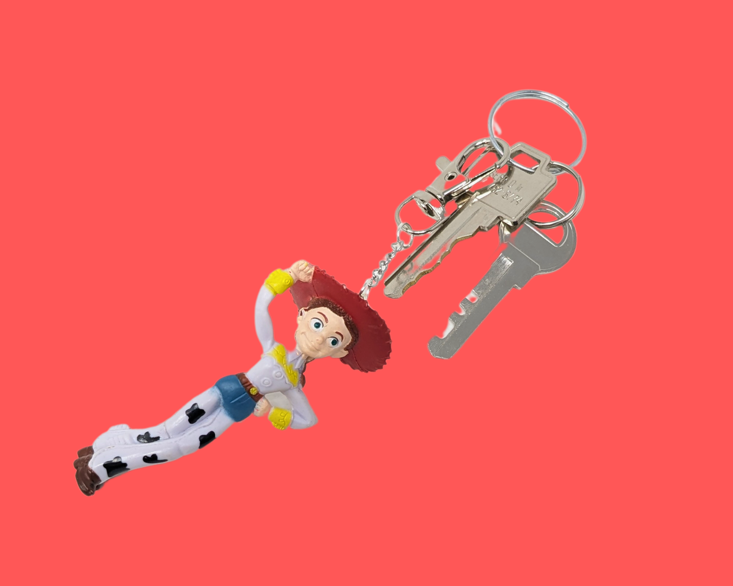Handmade, Upcycled Toy Story Jessie Toy Keychain