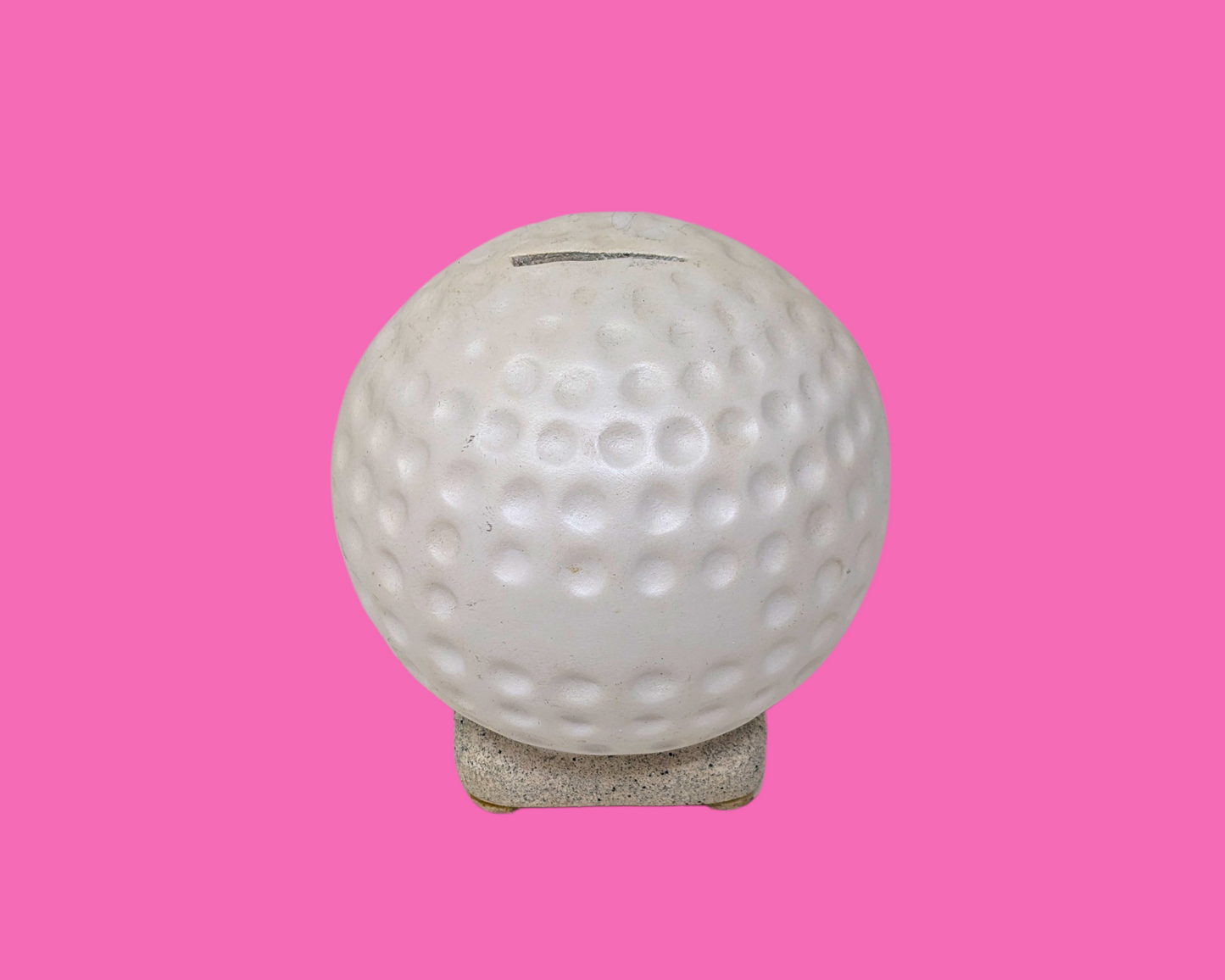 Vintage 1980's Plaster Golf Ball Piggy Bank