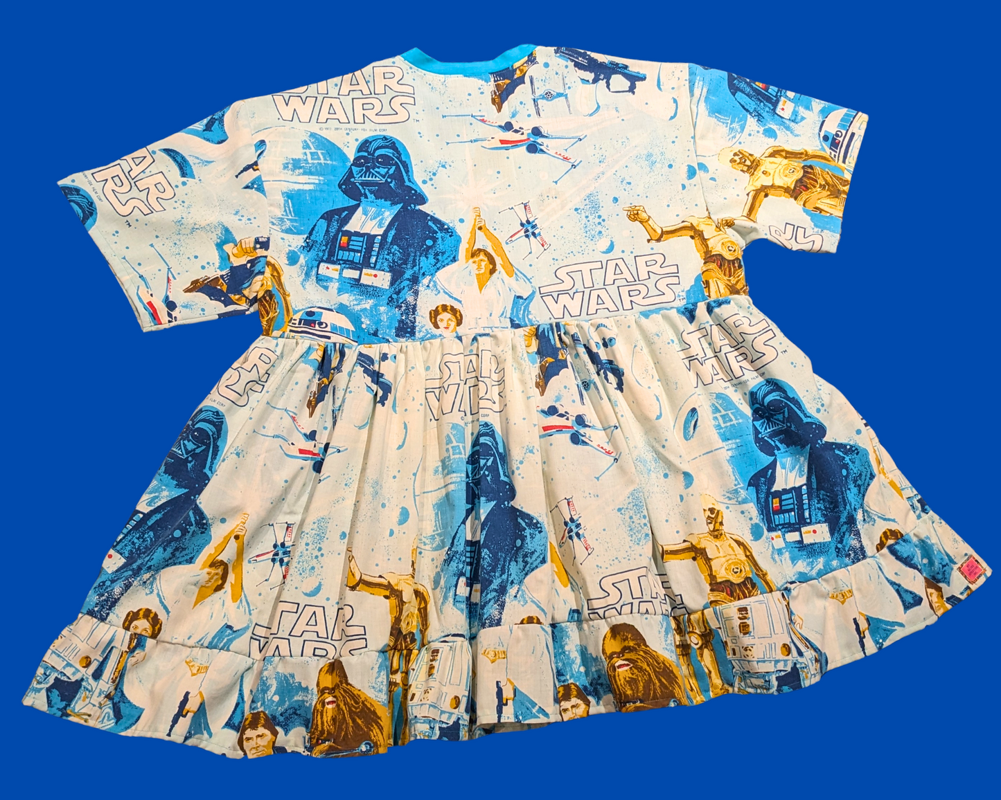 Handmade, Upcycled Vintage 1977 Star Wars Bedsheet T-Shirt Dress Fits 2XL