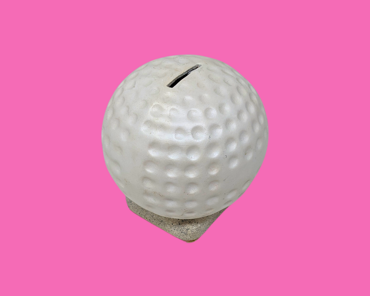 Vintage 1980's Plaster Golf Ball Piggy Bank