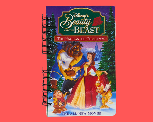 Beauty and the Beast, The Enchanted Christmas, Walt Disney VHS Movie Notebook