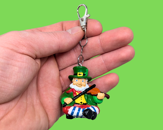 Handmade, Upcycled Leprechaun Toy Keychain