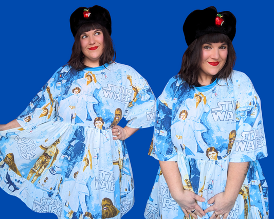 Handmade, Upcycled Vintage 1977 Star Wars Bedsheet T-Shirt Dress Fits 2XL