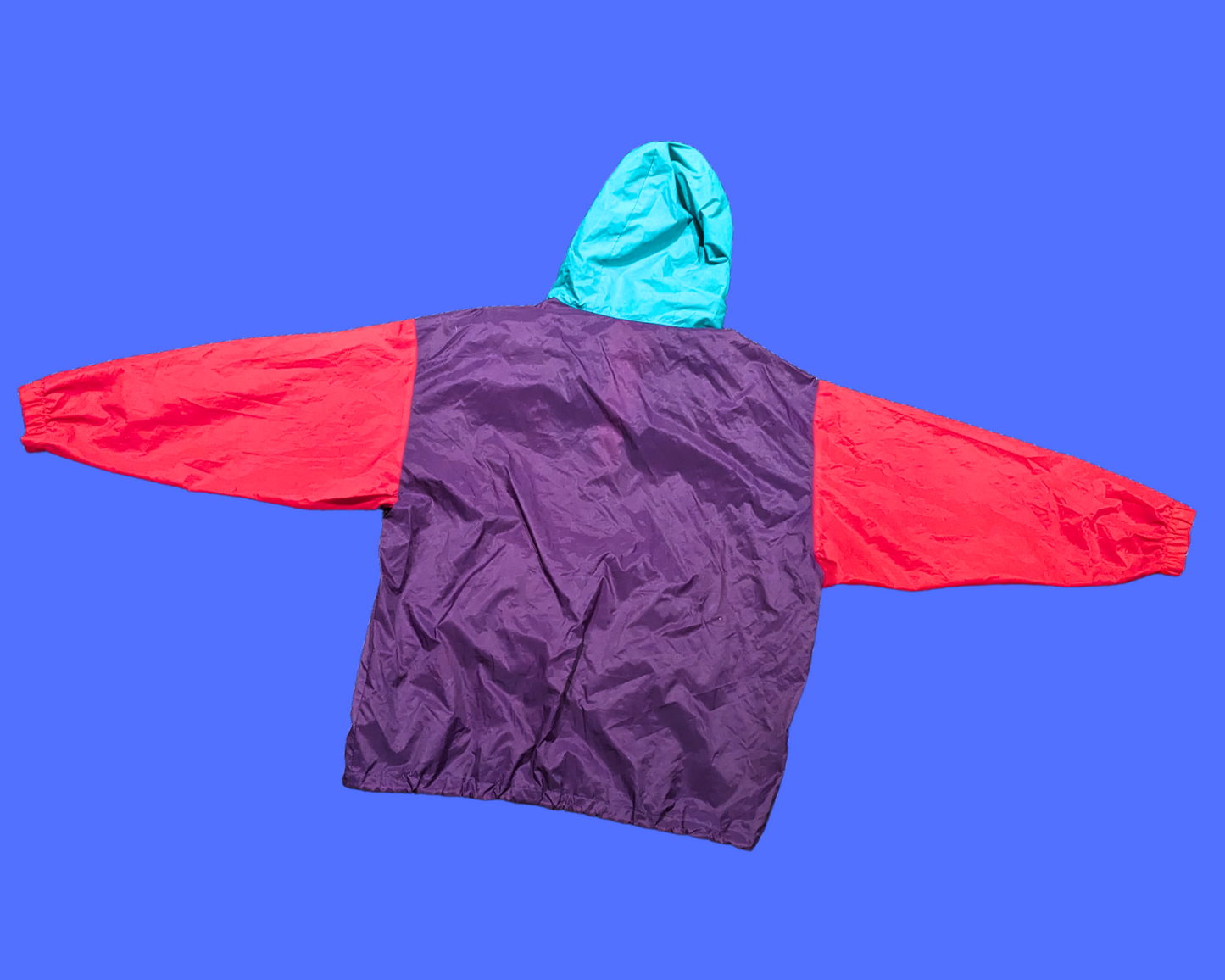 Vintage 1990's Blue, Red and Purple, Funky K-Way Windbreaker Size M