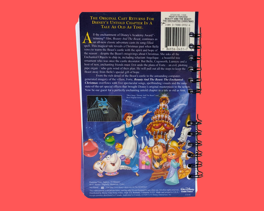 Beauty and the Beast, The Enchanted Christmas, Walt Disney VHS Movie Notebook