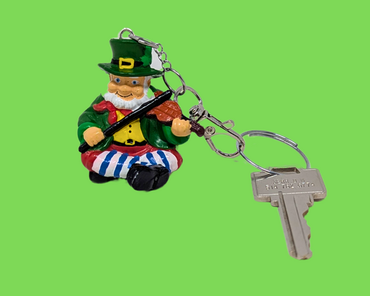 Handmade, Upcycled Leprechaun Toy Keychain