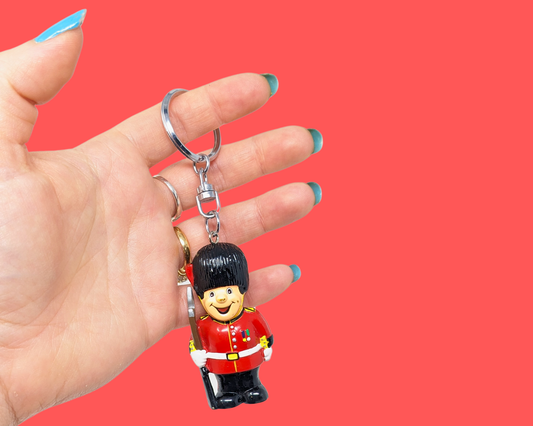 Handmade, Upcycled The Queen's Guard Toy Keychain