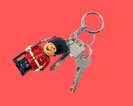 Handmade, Upcycled The Queen's Guard Toy Keychain