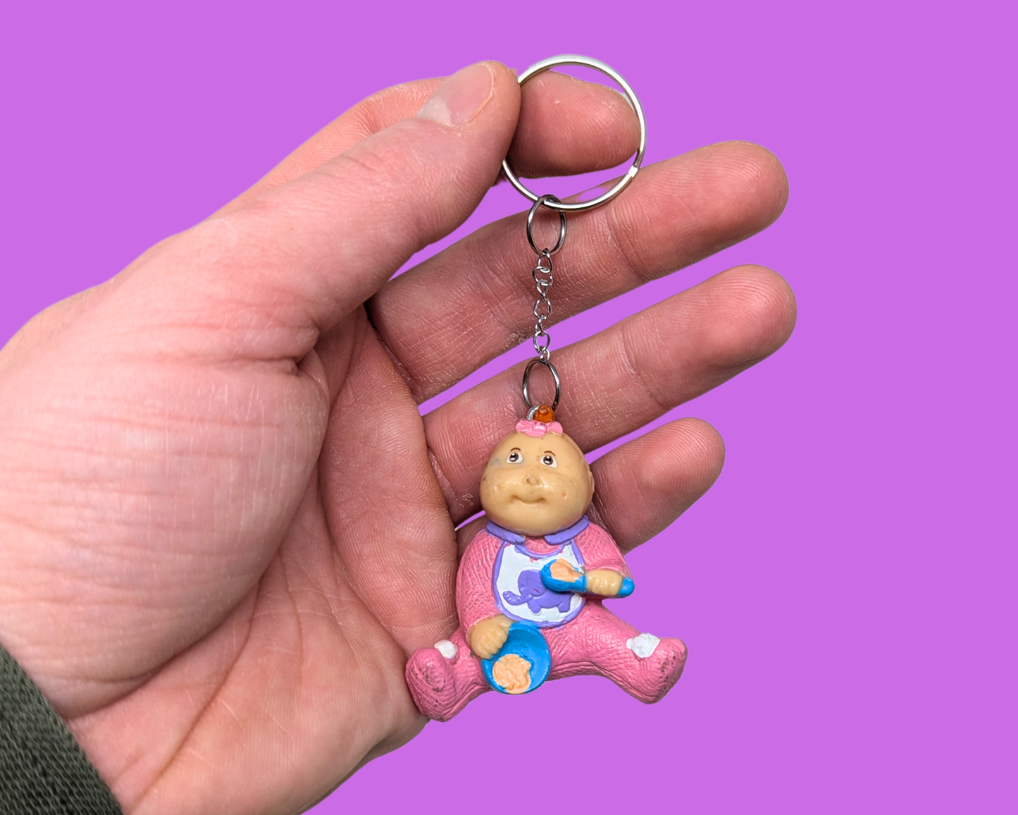 Handmade, Upcycled Cabbage Patch Kids Toy Keychain