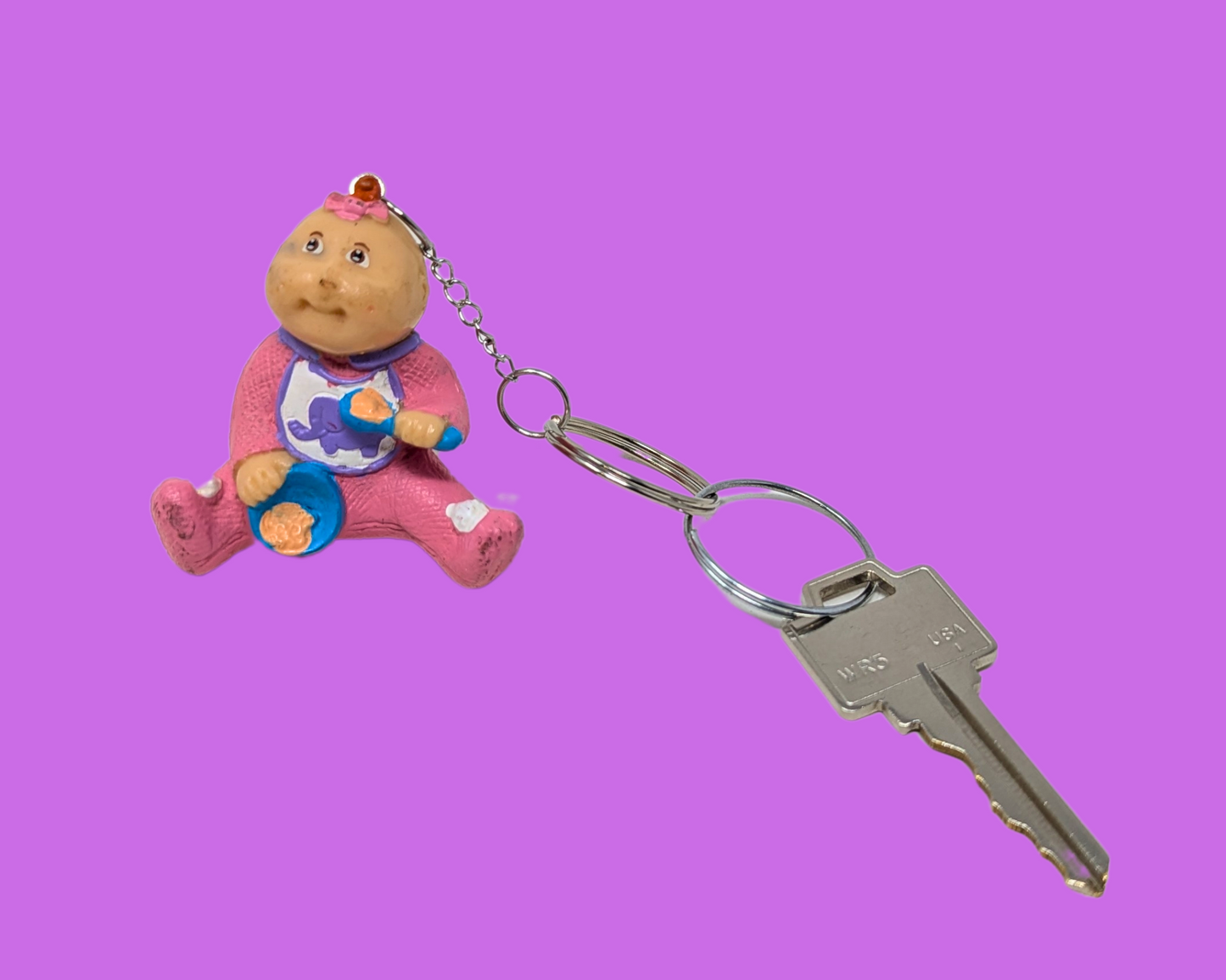 Handmade, Upcycled Cabbage Patch Kids Toy Keychain