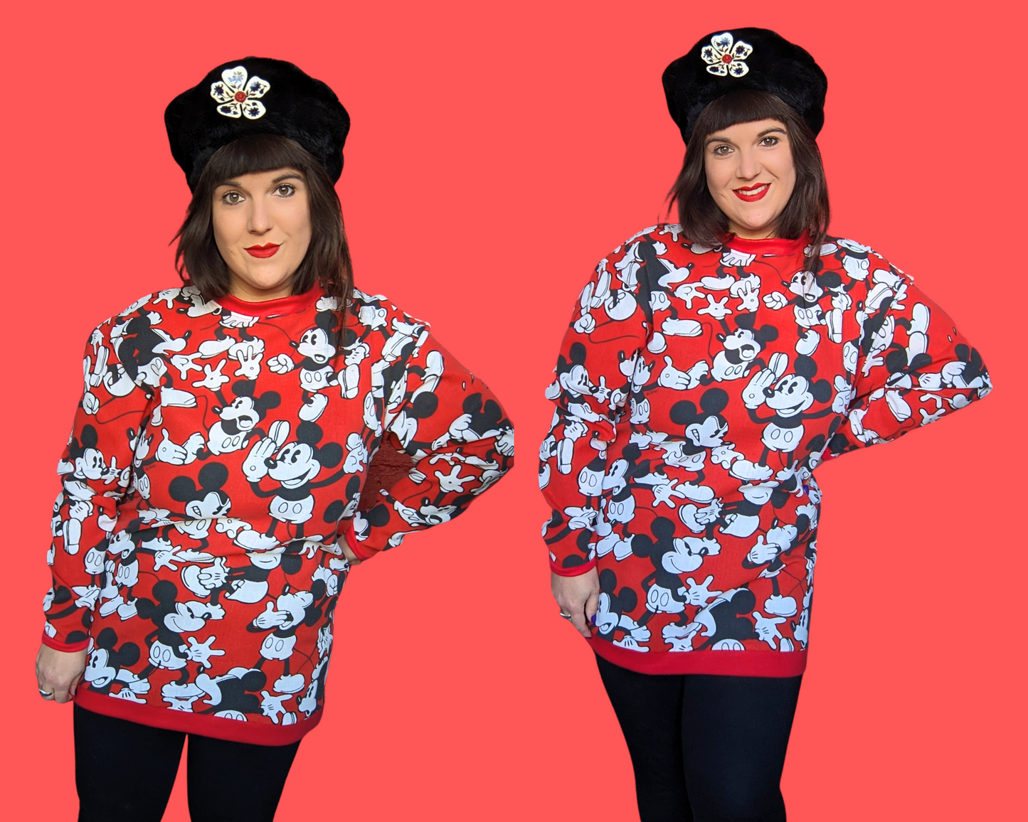 Handmade, Upcycled Mickey Mouse Sweater Oversized M