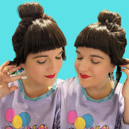 Handmade, Upcycled Looney Tunes' Bugs Bunny Earrings