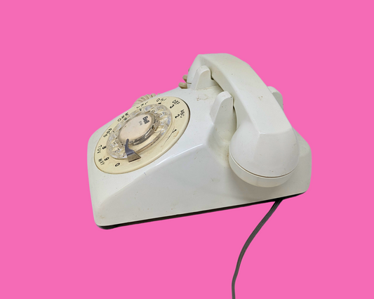 Vintage 1980's White Rotary Telephone, Not Tested