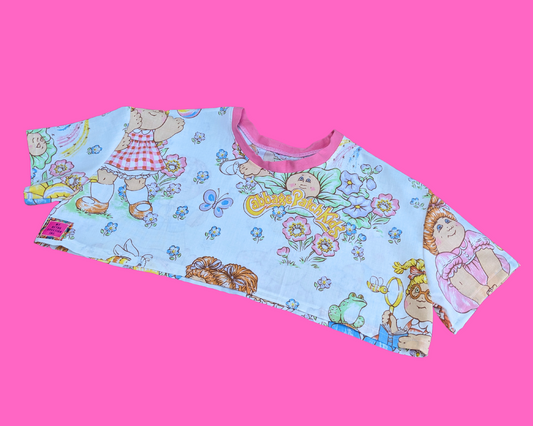 Handmade, Upcycled Cabbage Patch Kids Bedsheet Crop Top Size XS