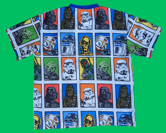 Handmade, Upcycled Star Wars, The Phantom Menace Bedsheet T-Shirt Oversized XS - Fits Like A Size M