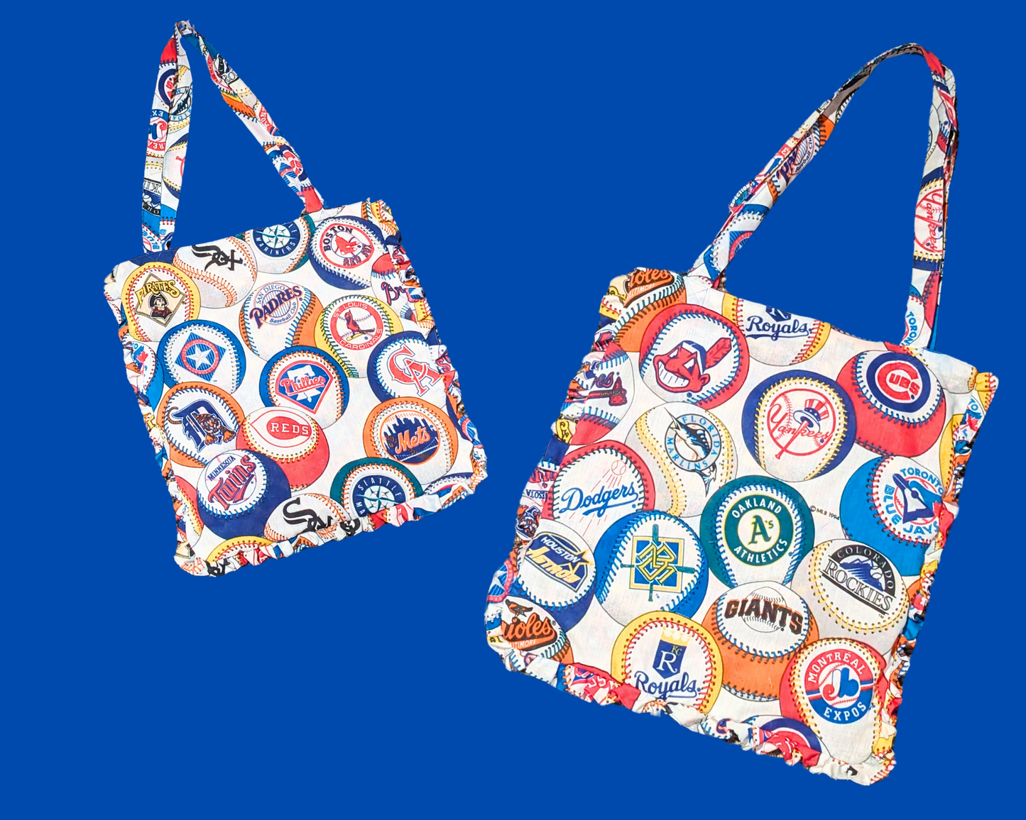 Handmade, Upcycled Major League Baseball Fabric Tote Bag