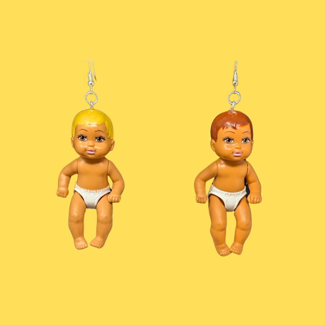 Handmade, Upcycled Babies in Diapers Earrings