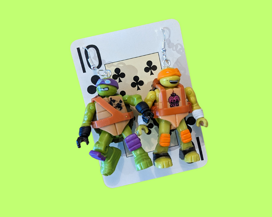 Handmade, Upcycled Teenage Mutant Ninja Turtles Earrings