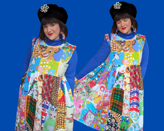 MADE TO ORDER, Handmade, Upcycled Long Patchwork Dresses Sizes XS to 2XL