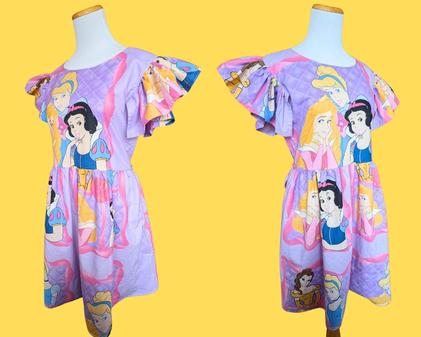 Handmade, Upcycled Disney Princesses, Cinderella, Belle, Snow White and Aurora, Bedsheet Dress Size M