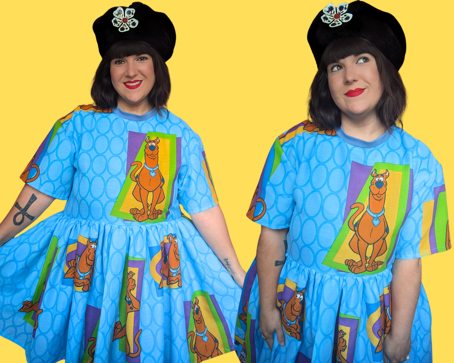 Handmade, Upcycled Scooby-Doo Bedsheet Dress Fits Size S-M-L-XL