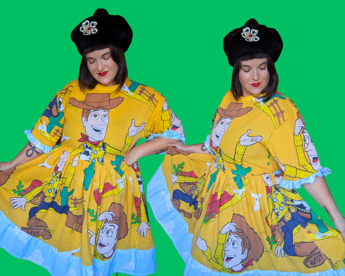 Handmade, Upcycled Vintage 1990's Walt Disney's, Pixar Toy Story, Woody Bedsheet T-Shirt Dress Fits S-M-L-XL