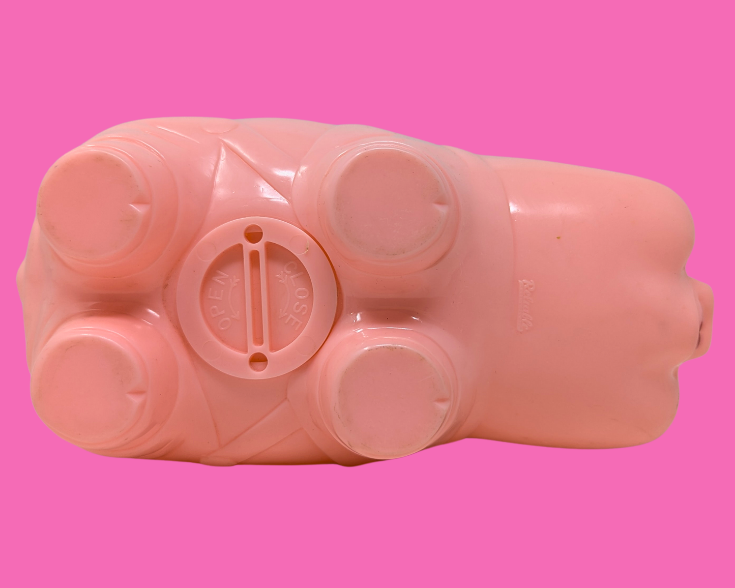 Vintage 1960's Pink, Plastic Piggy Bank