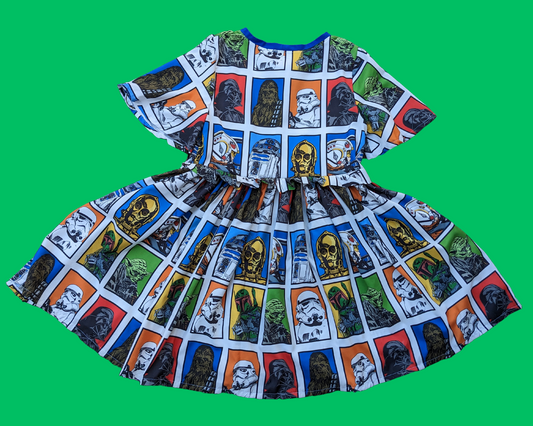 Handmade, Upcycled Star Wars The Phantom Menace Dress with Matching Detachable Collar Size M