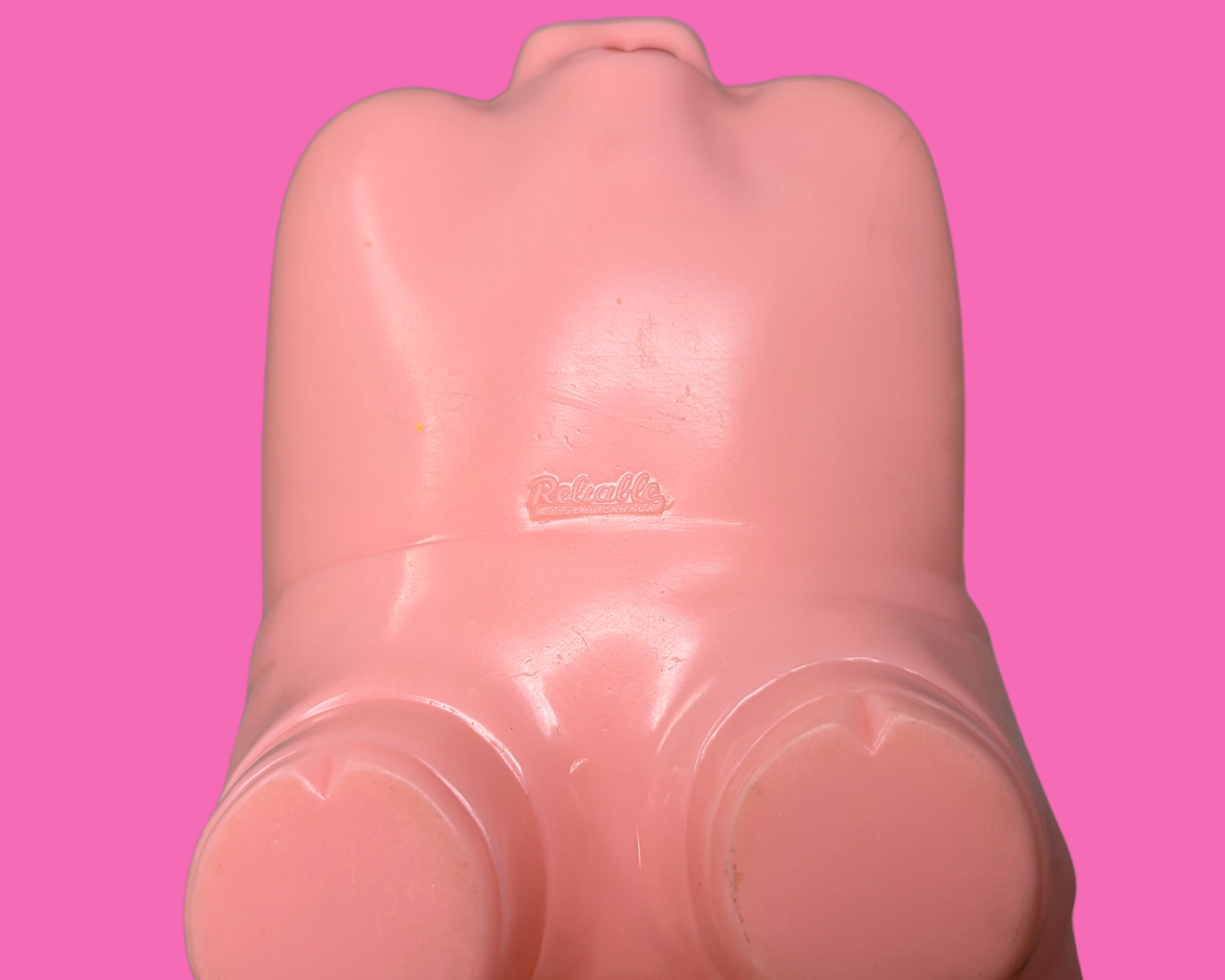 Vintage 1960's Pink, Plastic Piggy Bank