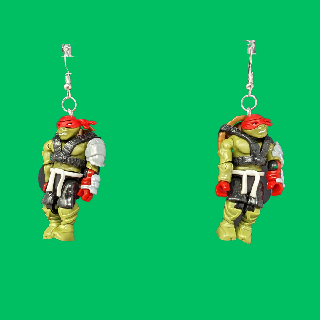 Handmade, Upcycled Teenage Mutant Ninja Turtles Earrings