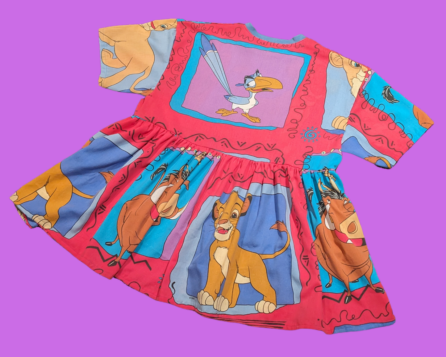 MADE TO ORDER, Handmade, Upcycled The Lion King Bedsheet T-Shirt Dress Fits Sizes S/M/L/XL or 2XL