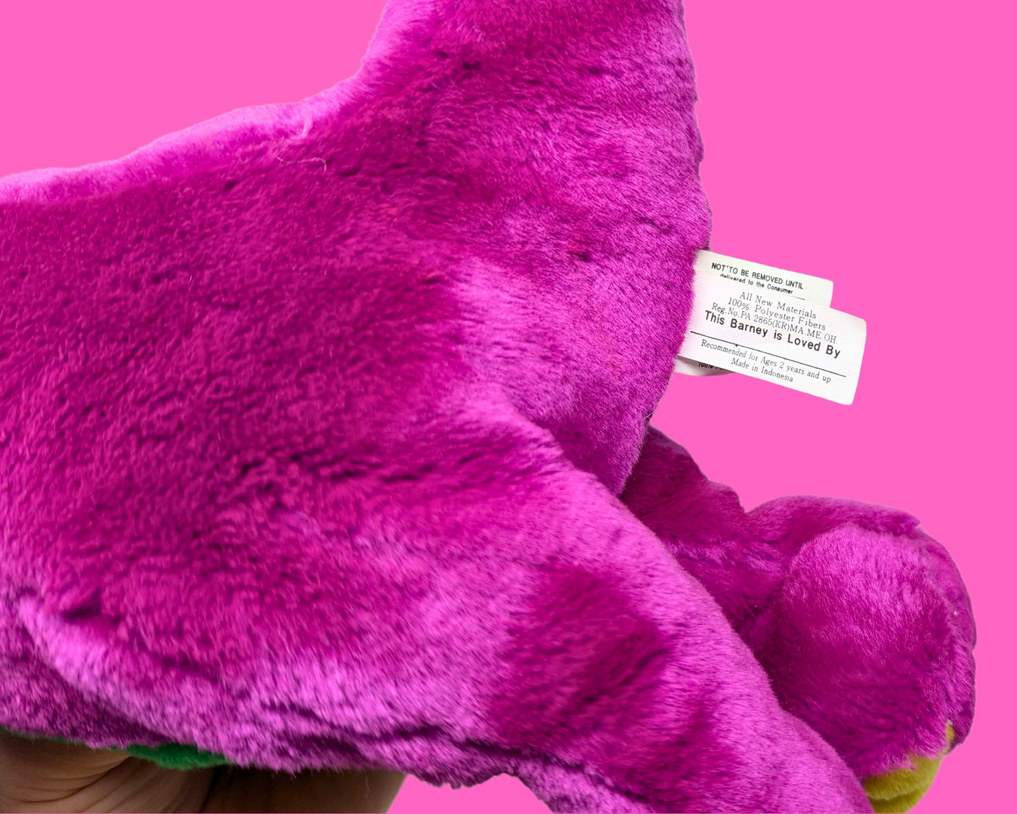 Vintage 1990's Barney The Dinosaur Plushie