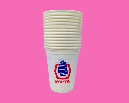 Vintage 1990's 13 Molson Export Plastic Cups