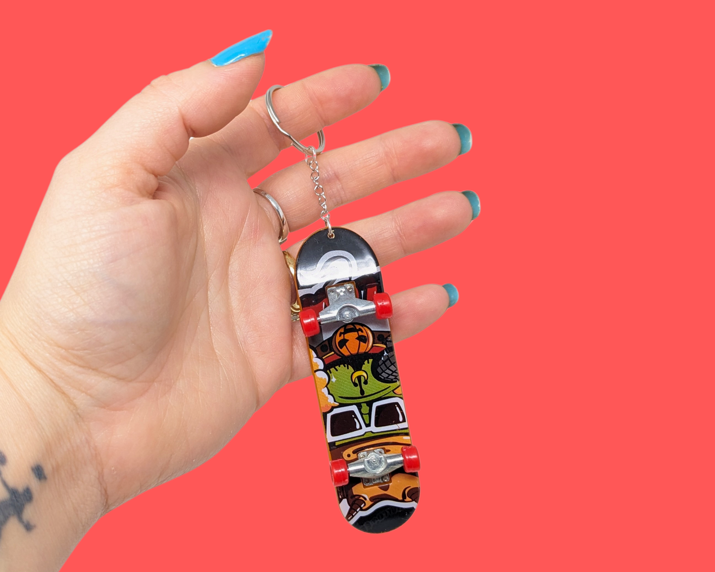 Handmade, Upcycled Skateboard Toy Keychain