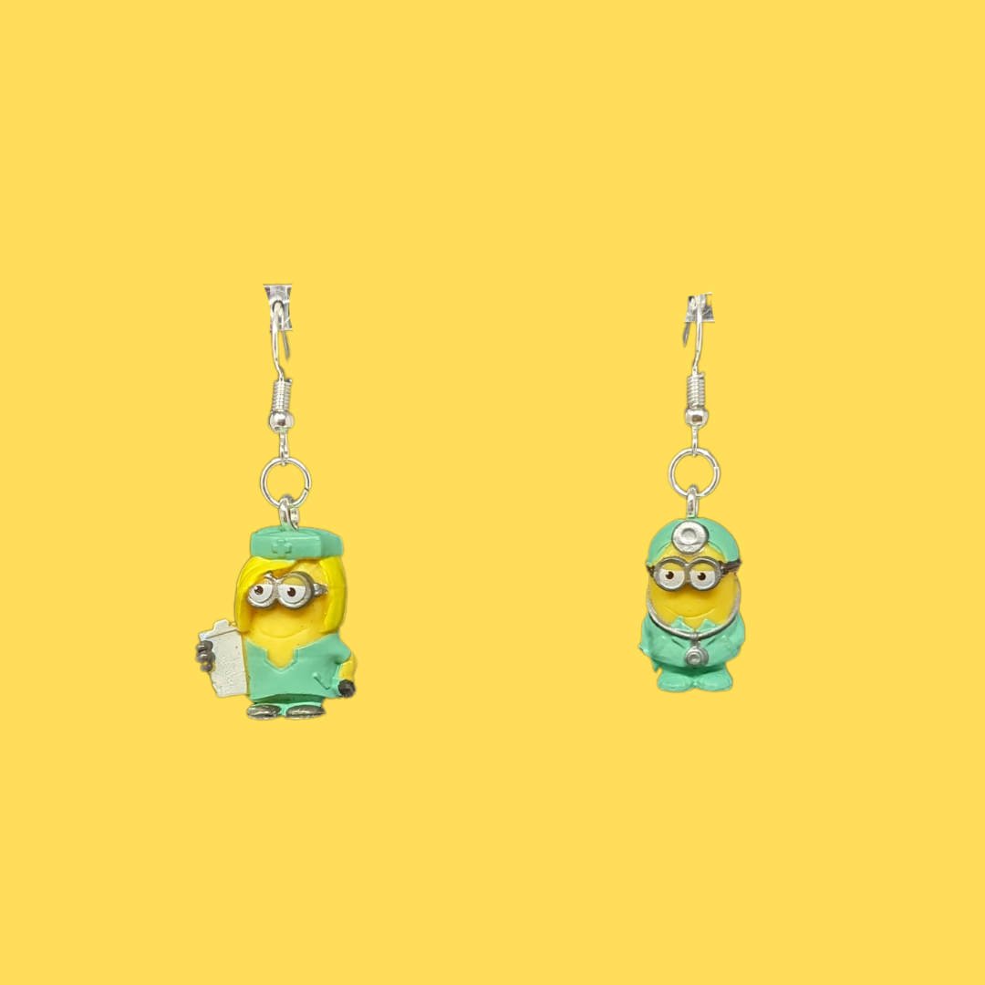 Handmade, Upcycled Minions Earrings