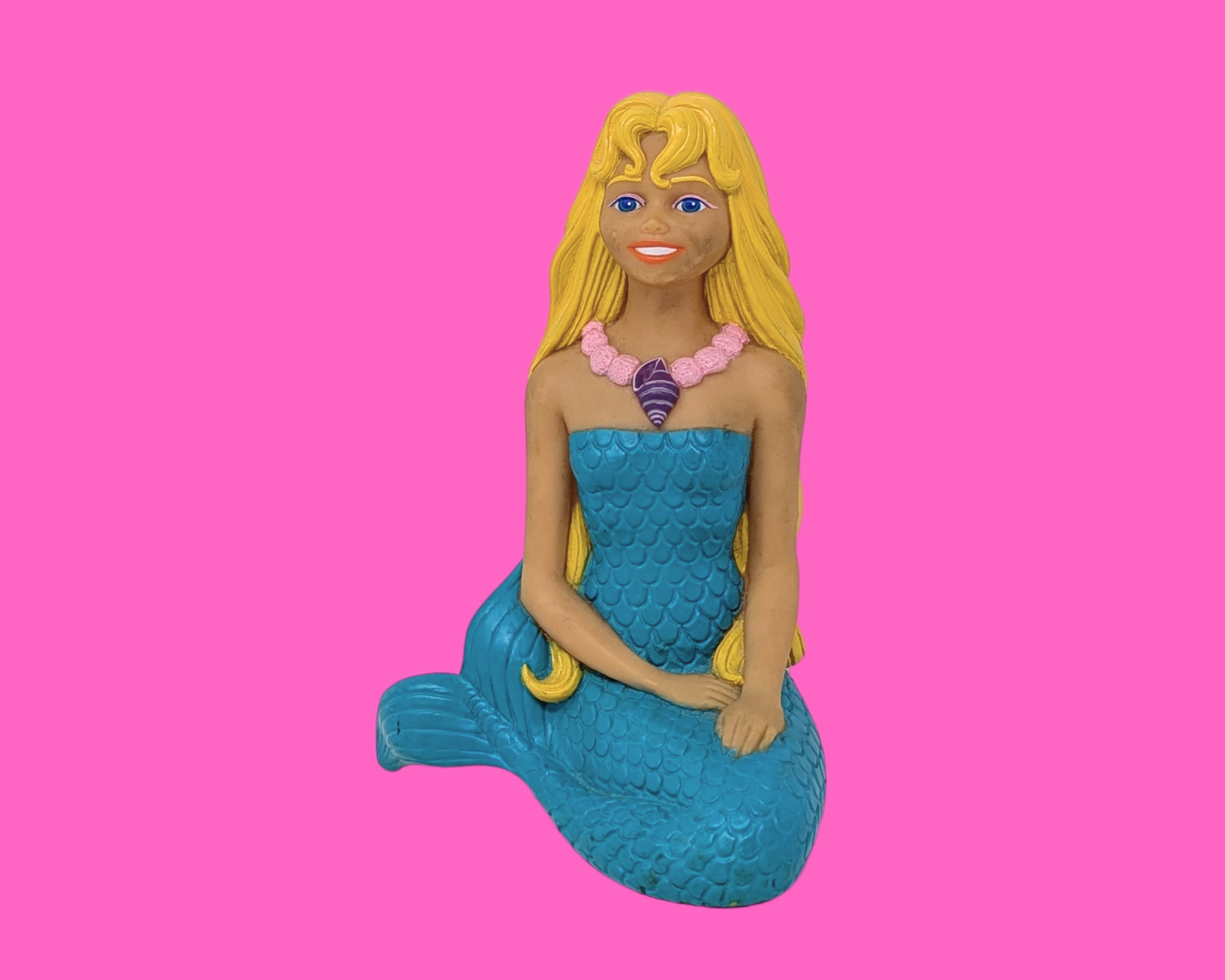 Vintage 1991 Plastic Mermaid Piggy Bank by Street Kids