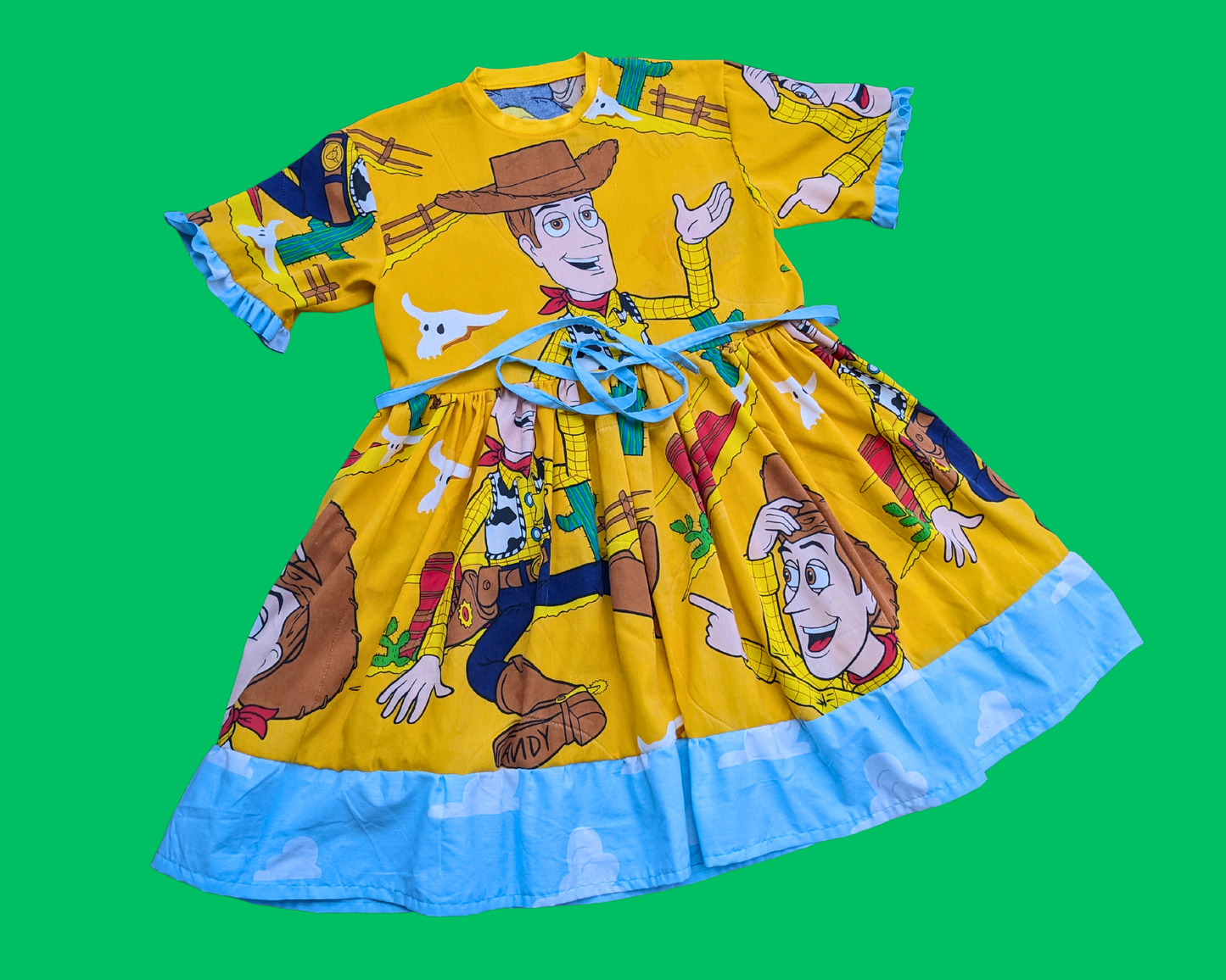 Handmade, Upcycled Vintage 1990's Walt Disney's, Pixar Toy Story, Woody Bedsheet T-Shirt Dress Fits S-M-L-XL