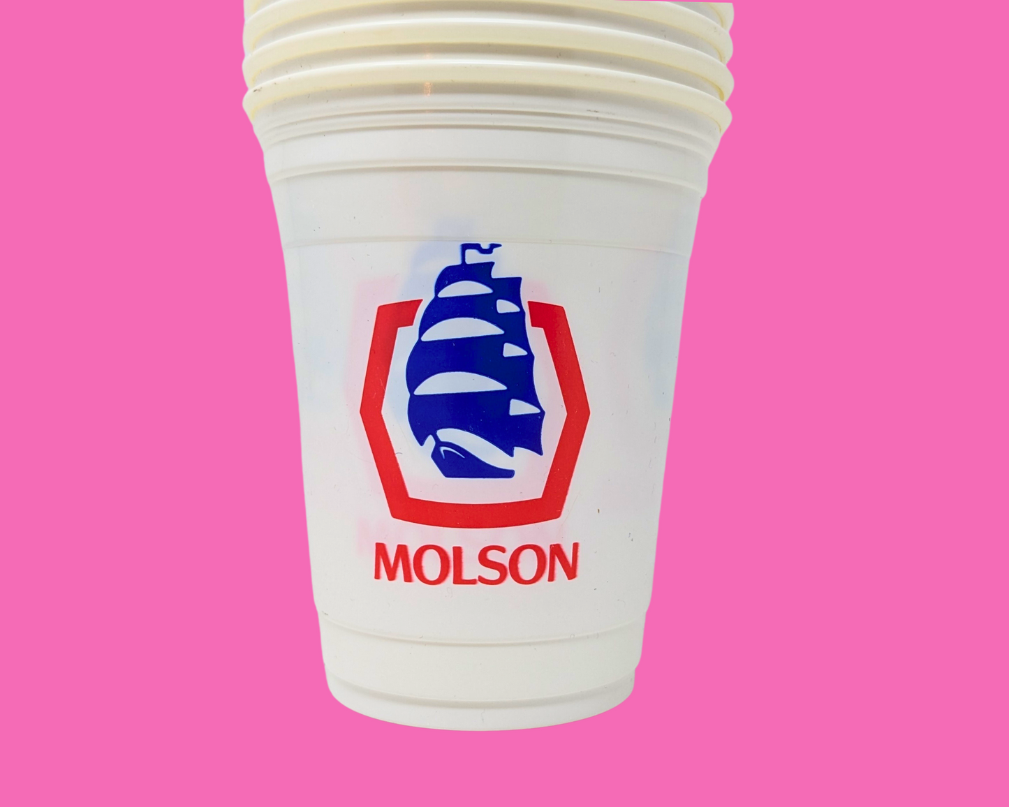 Vintage 1990's 13 Molson Export Plastic Cups