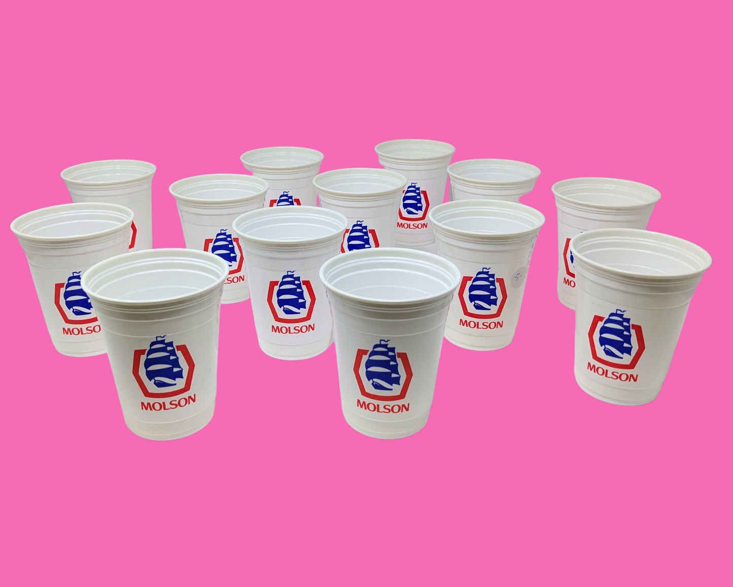 Vintage 1990's 13 Molson Export Plastic Cups