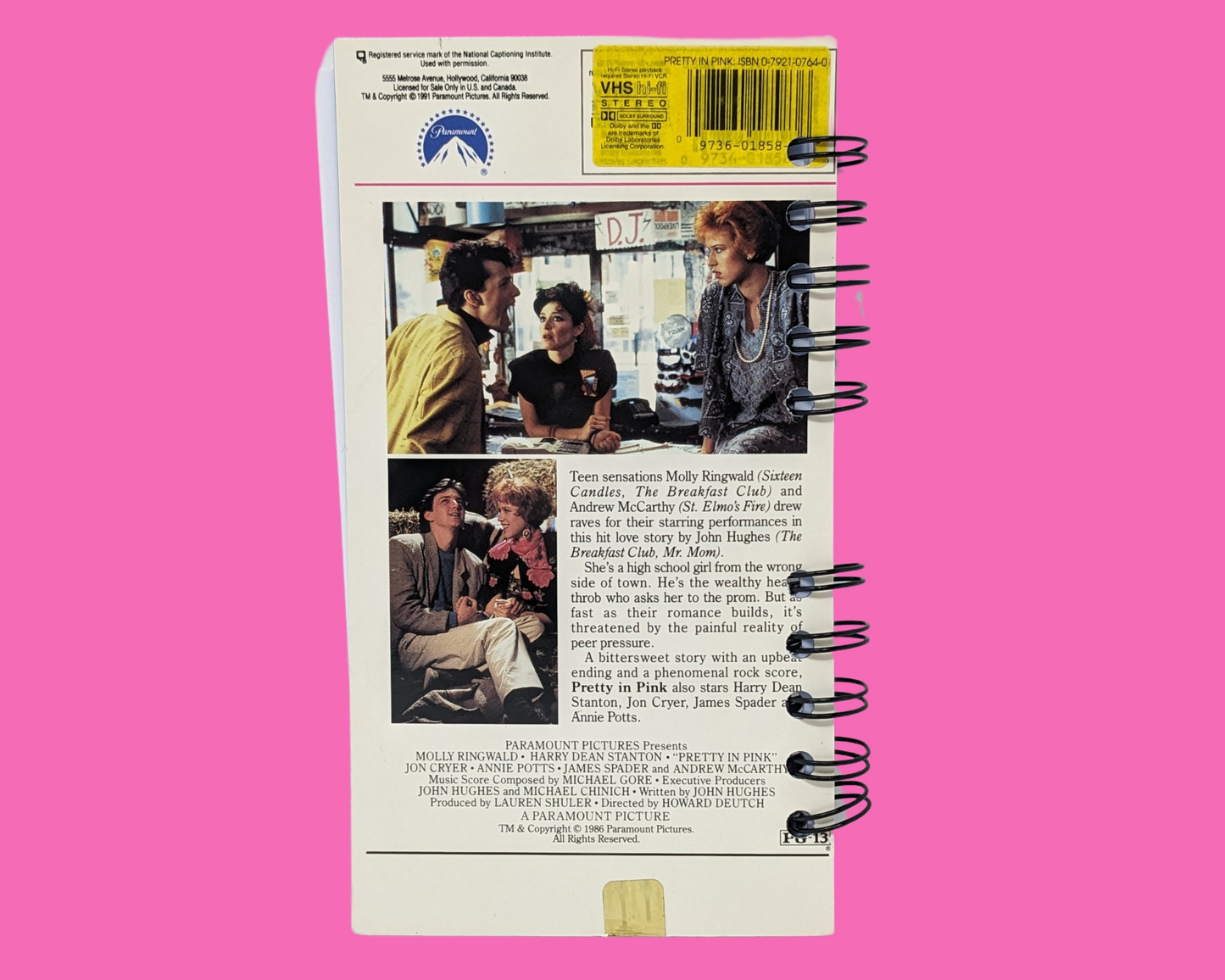 Pretty in Pink VHS Movie Notebook