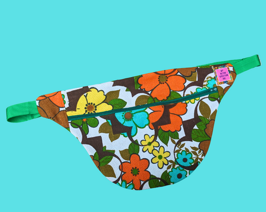 Handmade, Upcycled Vintage Groovy Flower Power Fanny Pack