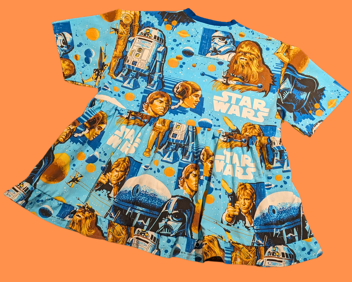 Handmade, Upcycled Star Wars Bedsheet T-Shirt Dress Fits 2XL