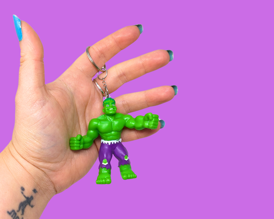 Handmade, Upcycled Avengers The Hulk Toy Keychain