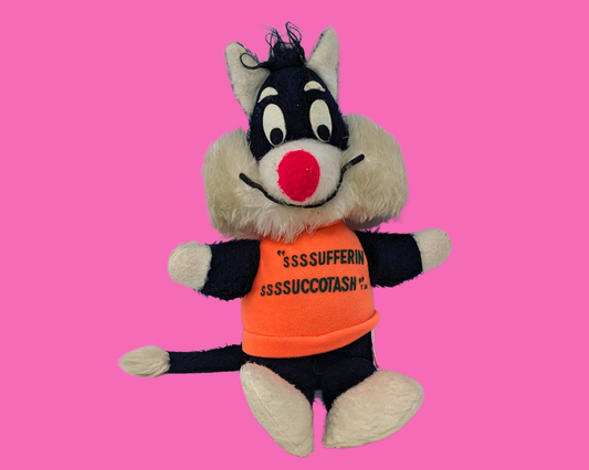 Vintage 1970's Official Looney Tunes, Sylvester Plush Toy