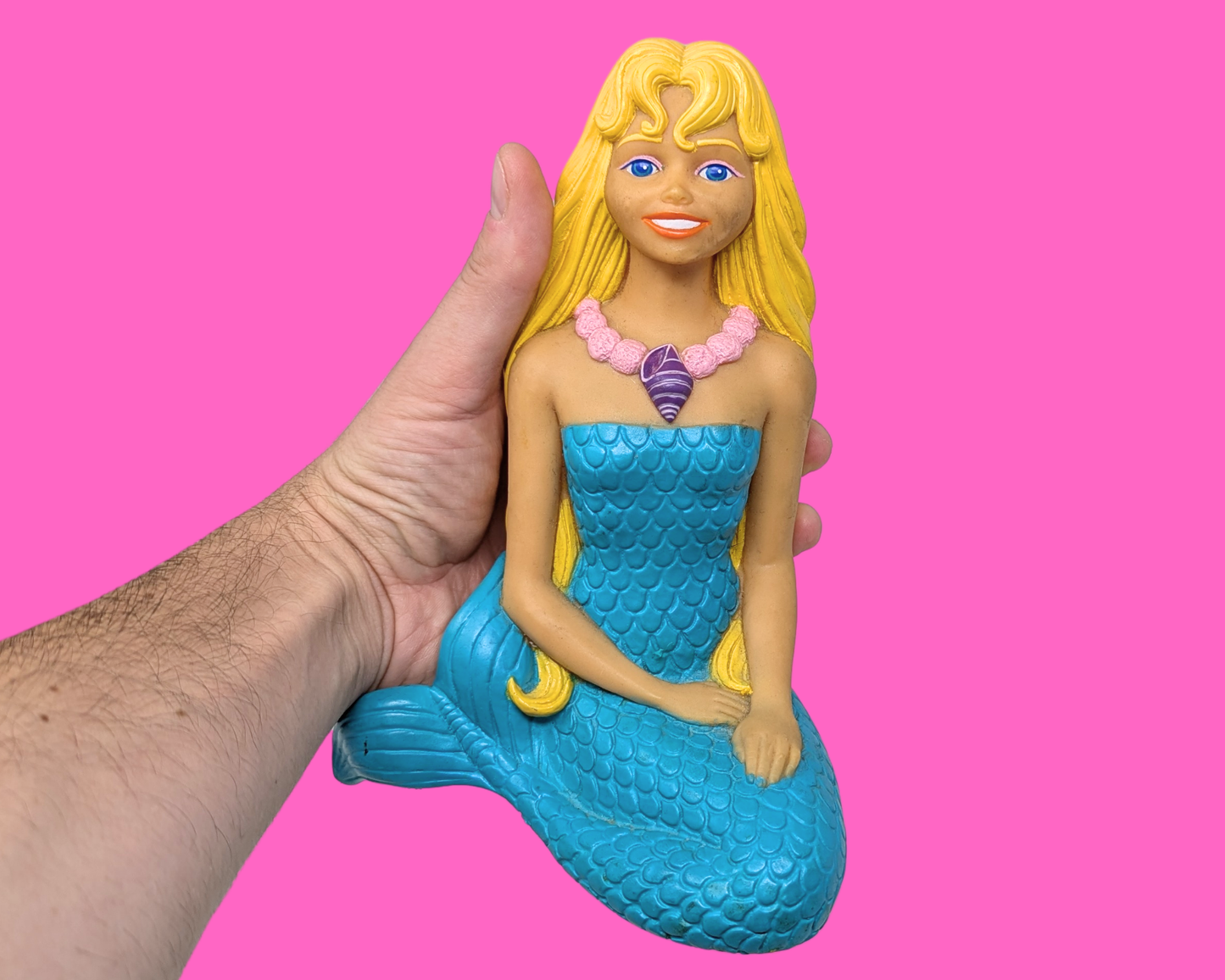 Vintage 1991 Plastic Mermaid Piggy Bank by Street Kids