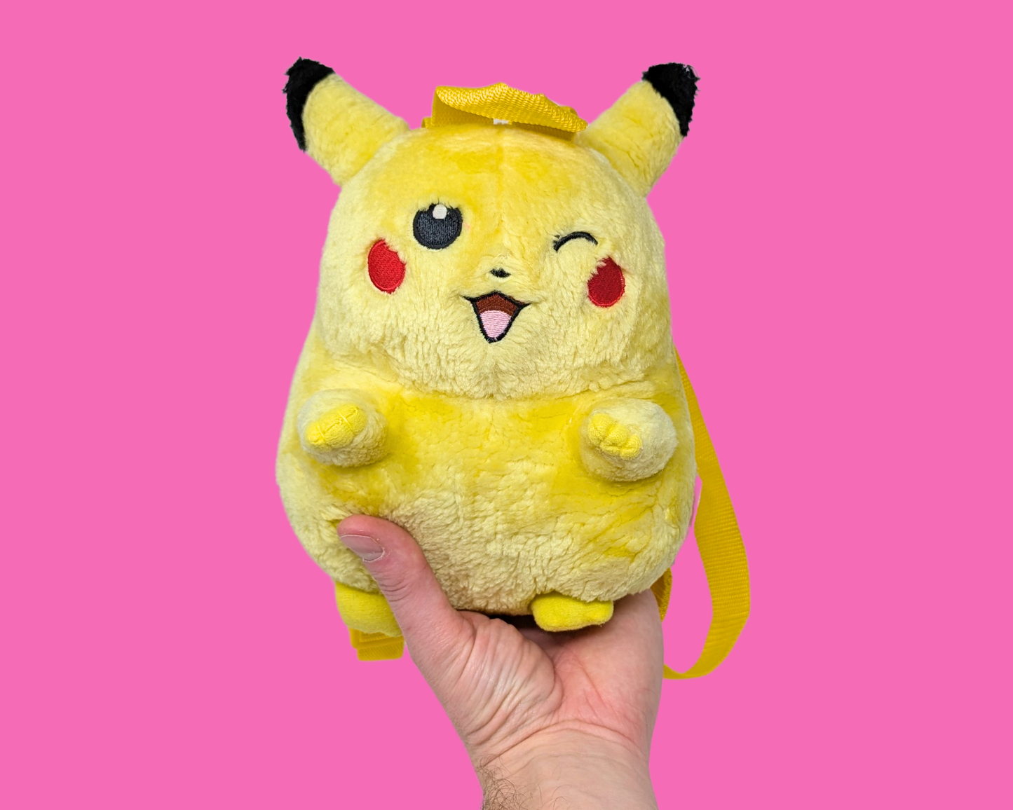 Vintage 1990's Pokemon, Pikachu Plush Backpack